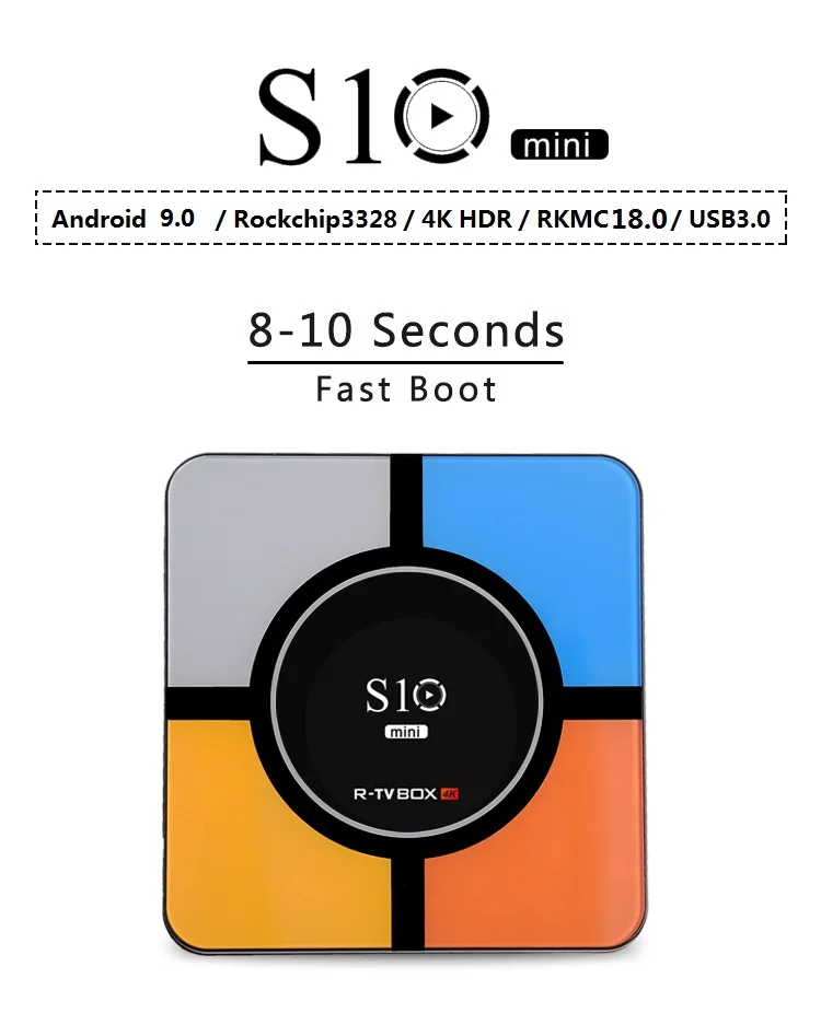 

10pcs R-TV BOX S10 MINI Android 9.0 R-TV BOX S10 MINI 4GB DDR4 32GB/64GB RK3328 Quad Core 2.4GHz WIFI USB 3.0