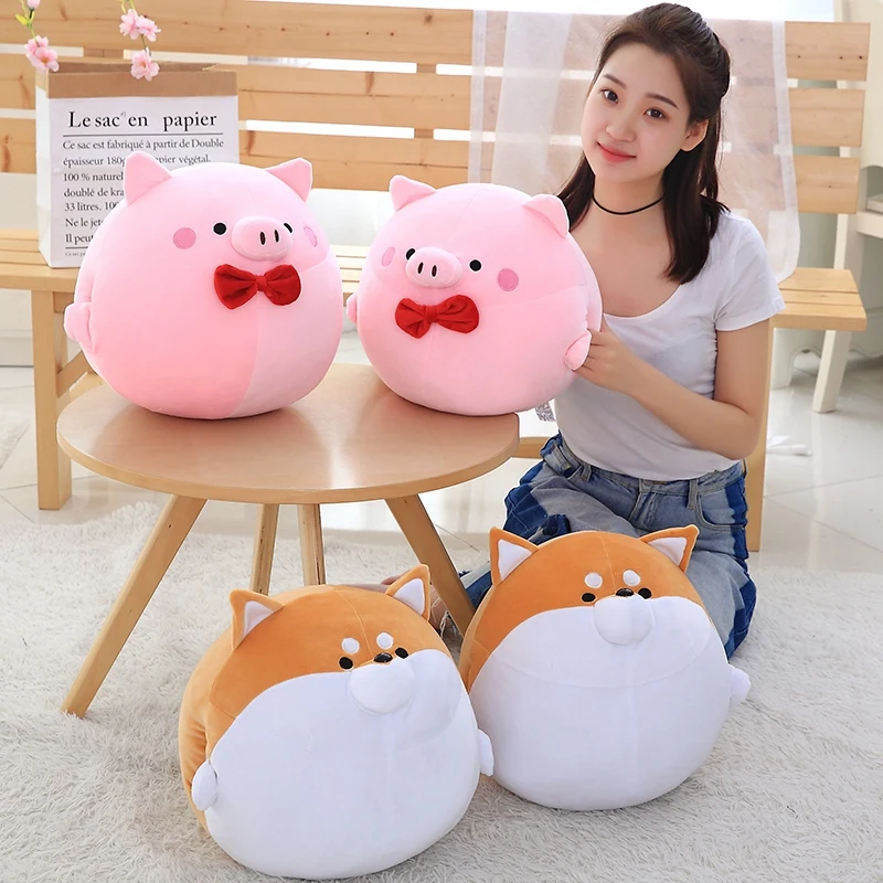 

1pc 38cm Soft Cute Plush Corgi Pig Pillow Stuffed Down Cotton Animal Pillow Hand Warmer Blanket Girls Gifts Birthday Gifts