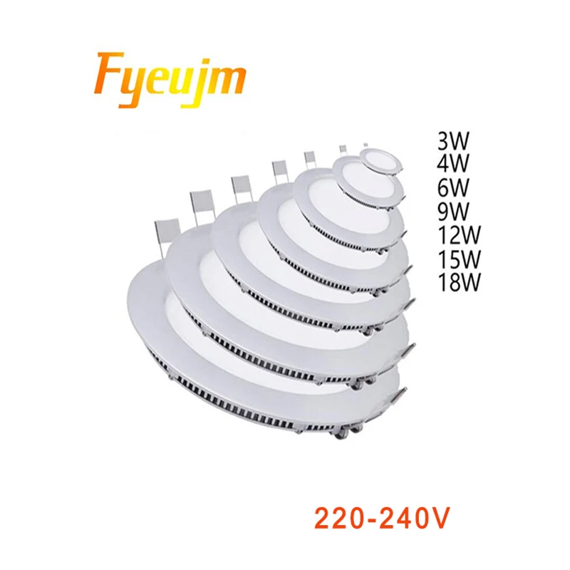 

LED Panel Light Recessed Kitchen Bathroom Ceiling Lamp AC220-240V LED Downlight Warm White/Cool White Free shipping