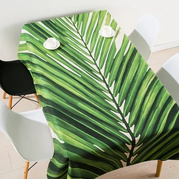 

Thicken nordic linen tablecloth table cloth garden fresh green leaf simple modern coffee rectangular home decoration table cover