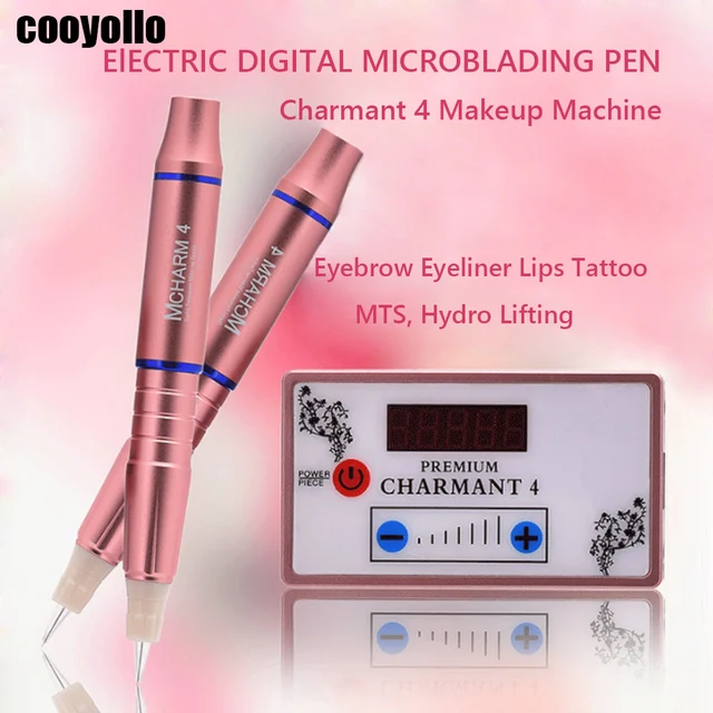 Best Offers 2018 Charmant 4 Electric Tattoo Digital Pen Set Eyebrow Lip EyeLiner Microblading Gun Permanent Makeup MTS Hydro Lifting Machine