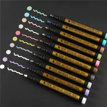 10 цветов металлический маркер художественная кисть для рисования Манга Аниме Арт маркеры для граффити набросок рисунок школьные принадлежности