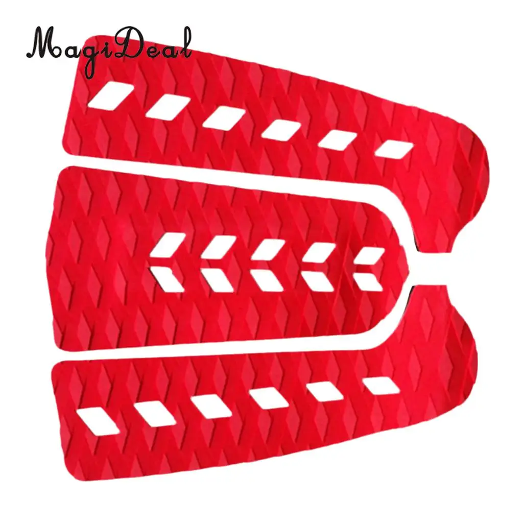 MagiDeal 3Pcs Surfboard Surf SUP Paddleboard Traction Pad Tail Pad Deck Grips Yellow/Green/Red/Blue