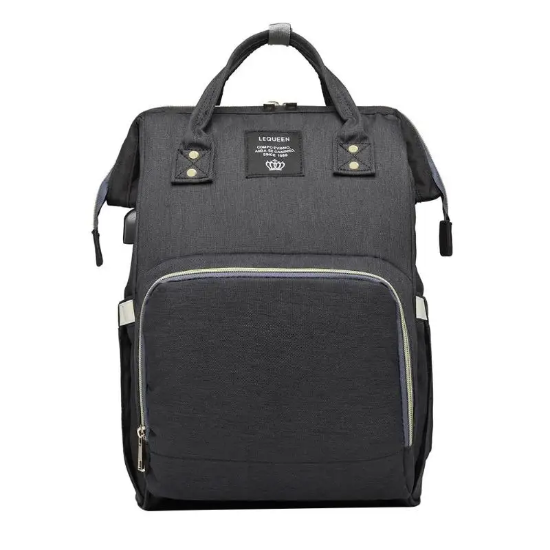 LEQUEEN USB Водонепроницаемая сумка для подгузников, usb зарядка, большие рюкзаки для кормящих мам, сумка для подгузников, брендовый рюкзак большой емкости - Цвет: 7