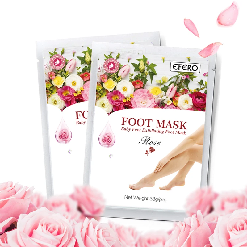 

efero Peeling Foot Mask Socks for Pedicure Exfoliating Foot Mask For The Heel Baby Feet Mask Spa Care Moisturizing 4pcs=2packs