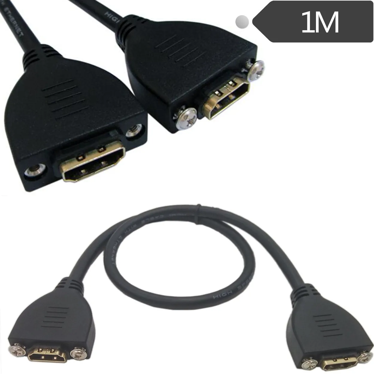 Позолоченный Высокоскоростной HDMI удлинитель Мама мама кабель с винтовым