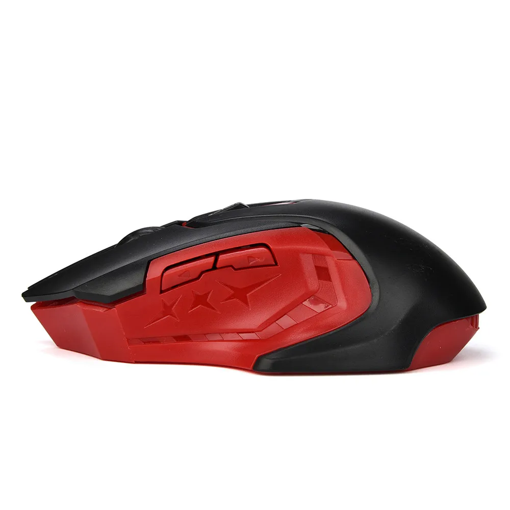 Мышь игровая красная 2,4 ГГц 3200 dpi Беспроводная оптическая игровая мышь для компьютера ПК ноутбука#5