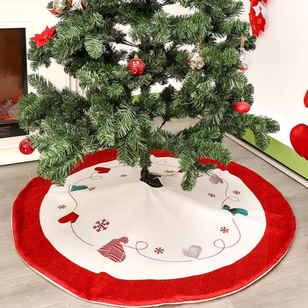 

120CM Christmas Tree Skirts Plaid Edge Cloth Carpet Merry Christmas Decoration for Home Natal Natal Tree Skirts New Year Decora