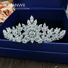 

MANWII European luxury zircon crowns and tiaras princess bride hair head ornaments wedding dress jewelry accessories HD2025