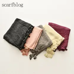 Scarfblog шарф Для женщин Сплошной Цвет хлопок шаль осень-зима Шарфы для женщин черный щит Bufanda echarpes платки sjaal vrouwen