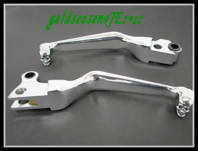 

Chrome Clutch Brake Skull Levers For Harley Fat Boy Night Train Dyna Wide Glide FLSTF FXSTB FXDWG