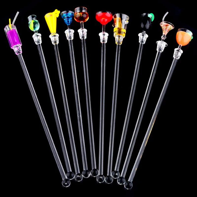 

Useful Bar Tool 10pcs/set Cocktail Drink Mixer Bar Puddler Muddler Stirring Mixed sticks Ladle Swizzle Sticks 23cm Cocktail Tool
