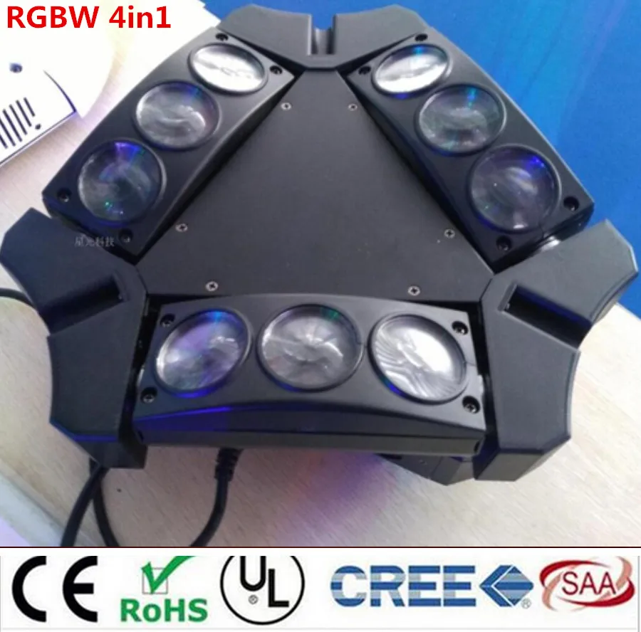 9 Eyes Spider Beam 9x10W RGBW Led Stage Light Professional DMX