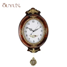 OUYUN European large font b Wall b font font b Clock b font Modern Design Wooden