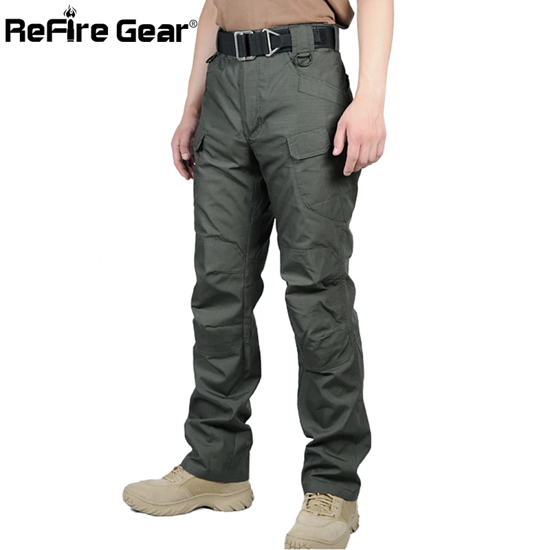 ReFire Gear Waterproof Tactical Military Pants Men Cotton Rip stop SWAT