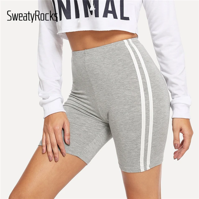Download SweatyRocks Contrast Striped Side Cycling Shorts Active ...
