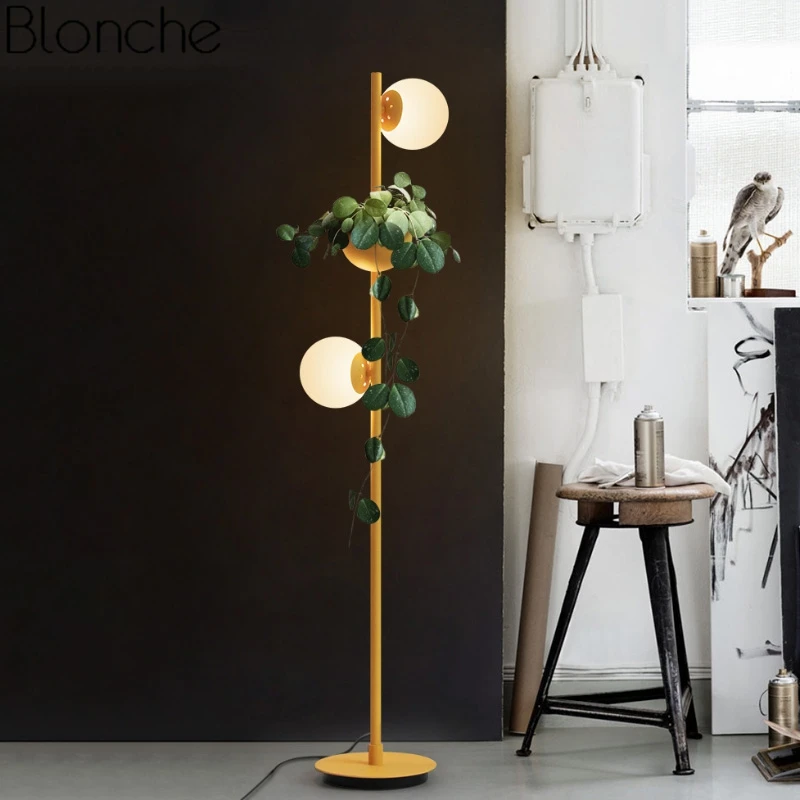 Wacht even Heer Belonend Modern Glass Ball Led Floor Lamps DIY Plant Standing Light Fixtures Bedroom  Bedside Lamp Stand Lighting Luminaire Home Art Decor|Floor Lamps| -  AliExpress