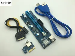 60 см PCI-E Express Riser Card 1X до 16X удлинитель со светодиодной подсветкой USB 3,0 SATA до 6Pin мощность для BTC Bitcoin Mining Antminer Miner