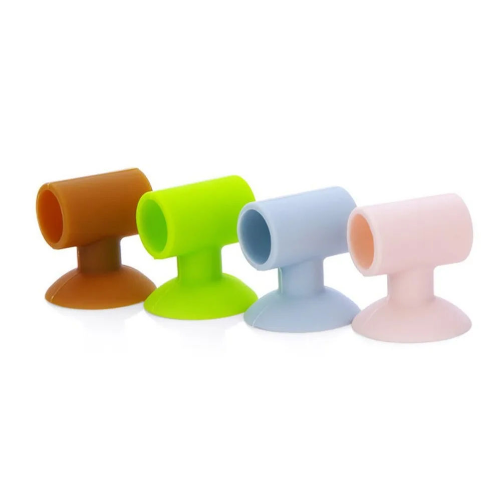 

OUTAD 2PCS/set Soft Silicone Anti-Collision Door Protective Pads Suction Cup Type Cabinet Door Handle Lock Silencer Fender