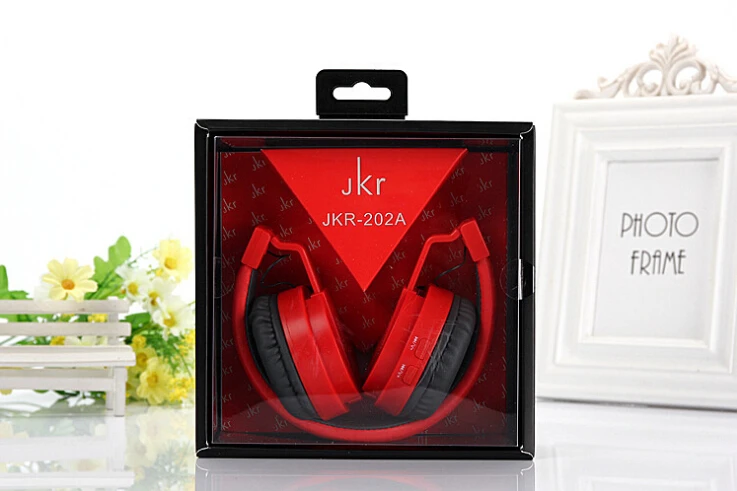 Koop 2017 Hot Koop JKR 202a Opvouwbare Draadloze Bluetooth Hoofdtelefoon Stereo Muziek bass Headset Met Microfoon MP3 FM Radio Oortelefoon Voor iOS een