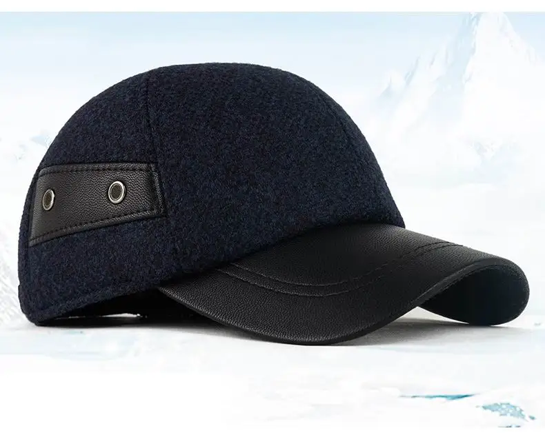 GBCNYIER защита ушей Мужская зимняя шапка Толстая шерстяная уличная теплая ветрозащитная шапка отец дед подарок на год