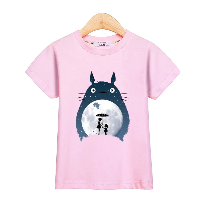 

Girl's Summer Tees Tops Cute Totoro Pattern Kids Clothes Cartoon Short Sleeve Boys T shirt 100% Cotton O-neck Children Dresses