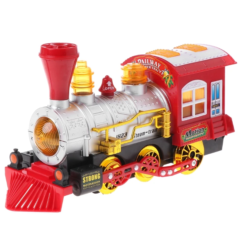 Для выдувания мыльных пузырей игрушечный поезд Батарея локомотив двигателя с светильник и прослушивания музыки