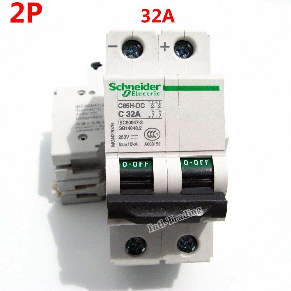 1PCS C65H DC breaker 2P 250V 32A DC air switch /DC circuit breakers
