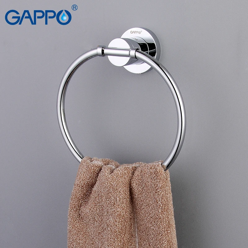 

GAPPO Brass Towel Ring Round Style Shape Wall-Mounted Towel Holder Hanger Bathroom Accessories Bath Towel Holder Bath Hardware