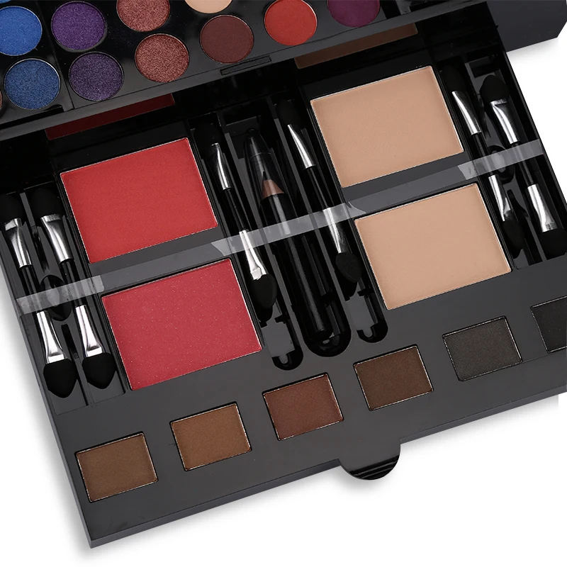 Paleta de Cores Eyeshadow + Prower + Corar Caixa de Maquiagem com Escovas de Cosméticos Professional Maquiagem Matte Shimmer Sobrancelha 190 & 7 Jogos de maquiagem