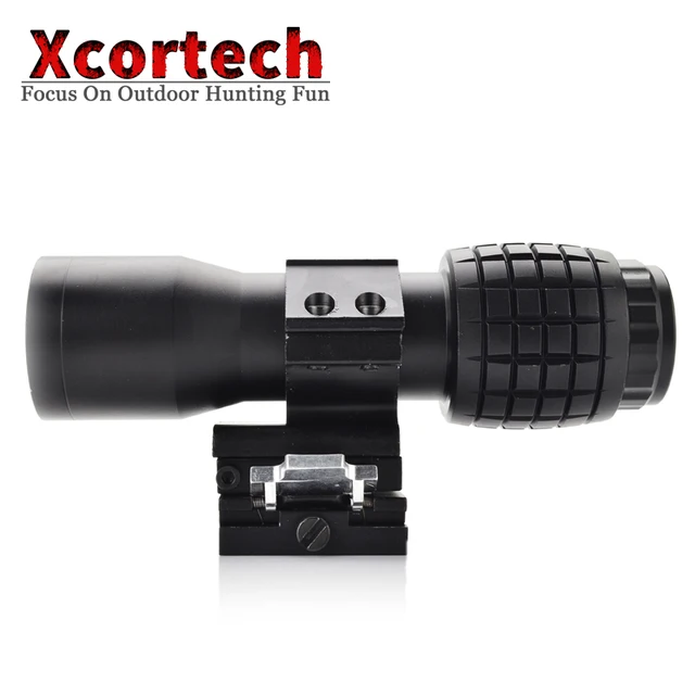 Enfoque de aumento táctico Airsoft 4X ajustado con soporte abatible hacia arriba para visor holográfico 551 552 - Imagen 4