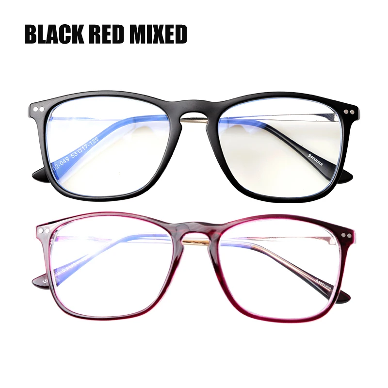 SOOLALA, анти-синий светильник, очки для мужчин и женщин, очки для защиты игрового компьютера, большой синий светильник, блокирующий фильтр, очки против усталости - Цвет оправы: Black Red Mixed