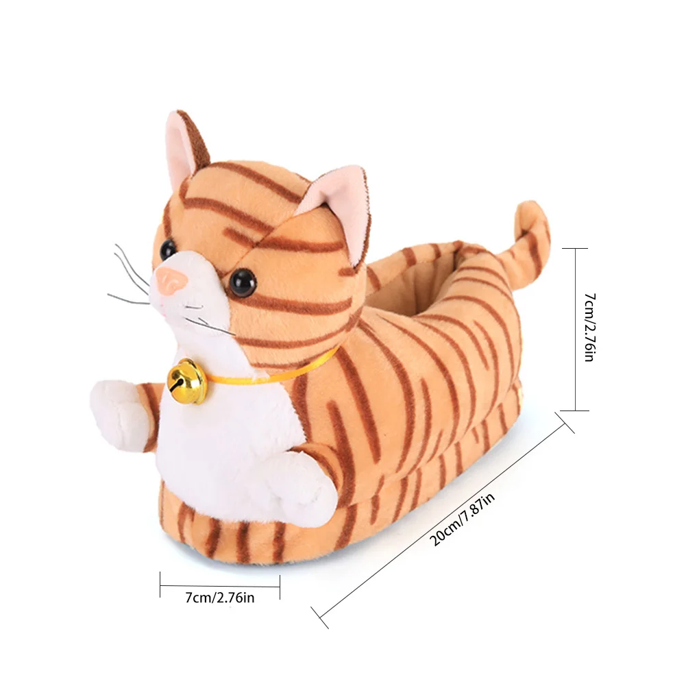 Bulldog em Forma de Algodão Macios para Crianças Chinelos Quentes Criativo Colorido Poodle Coala Triceratops Gato Casa Piso 4 gato bulldog em forma de algodão casa