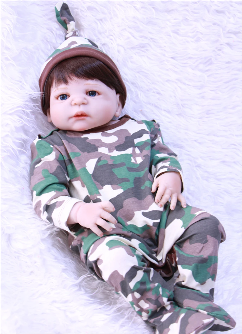 

Full body silicone reborn boy baby dolls NPK 22" reborn babies doll for child gift fake baby real born bonecas reborn