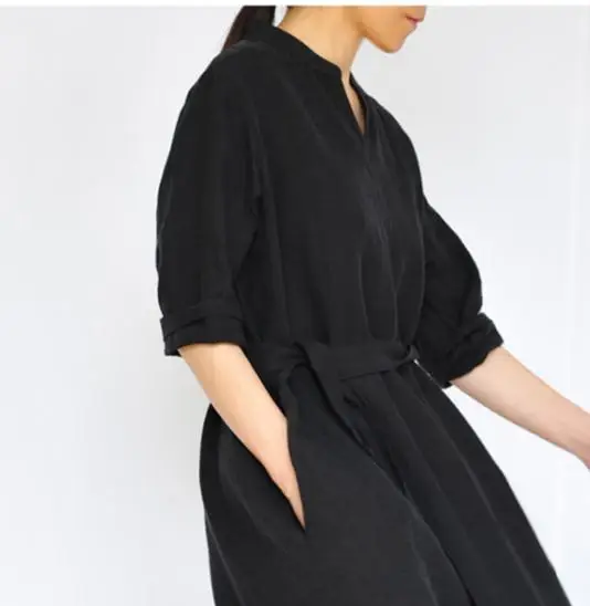 

2018 New Arrival Women's Cupro and silk Dress Female Lady's Dresses loose Robe 18030124