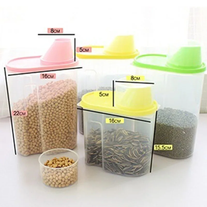2 5l transparent plastic storage box food storage box kitchen package 1 storage box