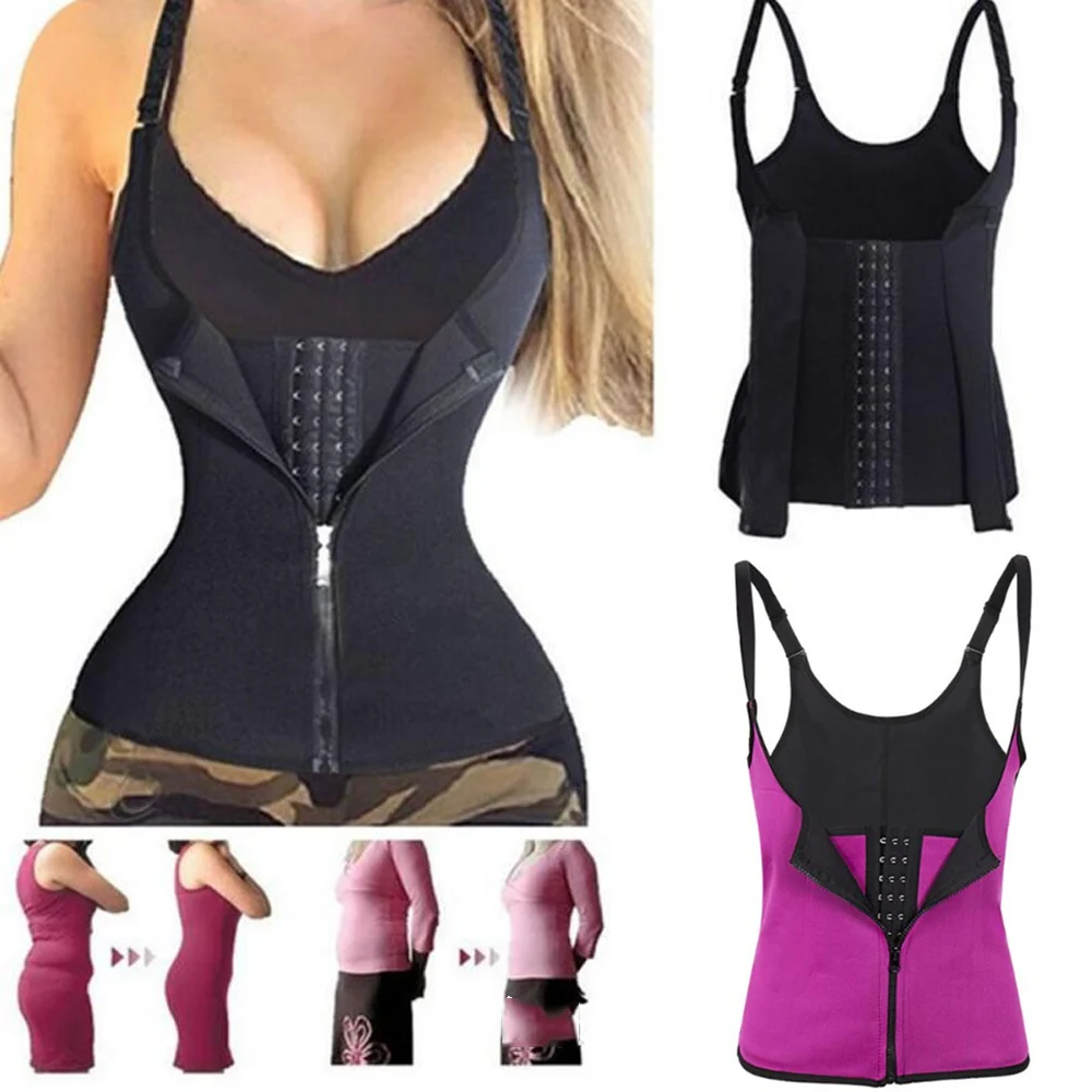 Shaper Waist Trainer Vest Corset Women Cincher Zipper Hook Body Shaper Cincher Tummy Control Slimming Underwear Push Up Shirt