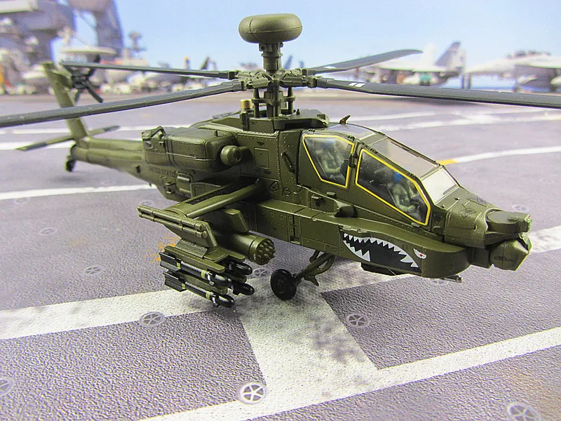 Вертолет Apache модель AH-64D высокая имитация статического готового самолета 1: 72 армии США