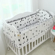 Промо-акция! 6 шт. сосновая волна хлопок персонаж унисекс постельные принадлежности для новорожденных наборы Детская кроватка комплект, включает(4 бампера+ простыня+ наволочка