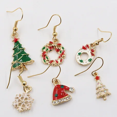 1Pair Christmas Tree/hat/Tree/snow Earrings Christmas Ornaments Christmas Gifts Xmas Gifts Dangle Earring EH048