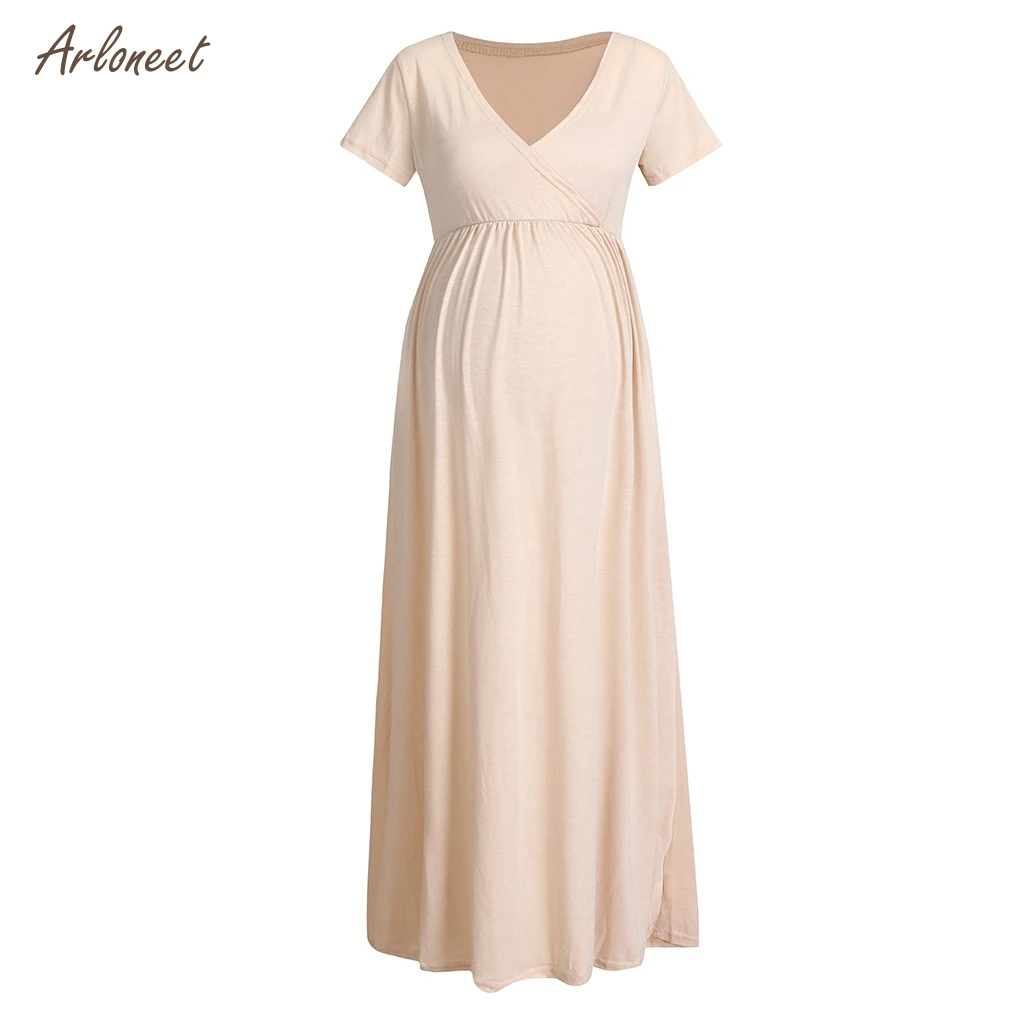 ARLONEET женское длинное платье для беременных женщин Одежда для мам домашняя одежда