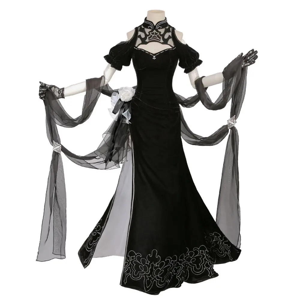 

Game NieR Automata Figure Cosplay Costume High Quality Black Cheongsam Women Long Dress Halloween Carnival