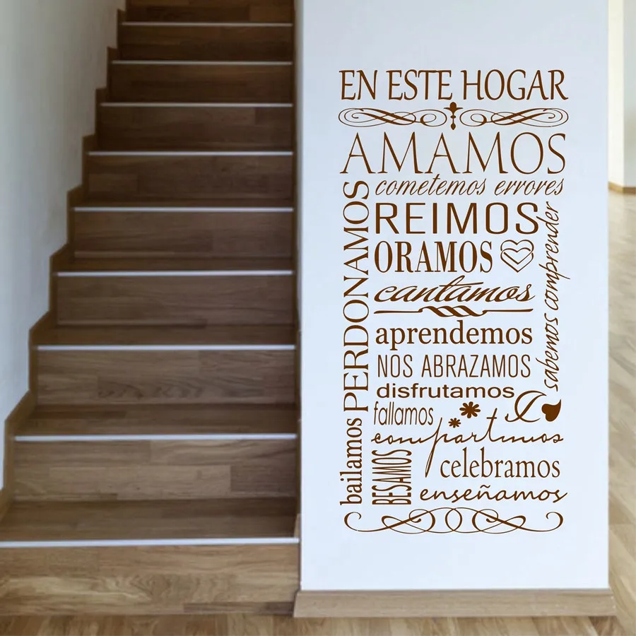 En este hogar испанская виниловая наклейка на стену s украшение дома наклейка в виде надписи цитаты наклейки декор для гостиной