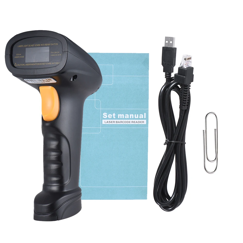 

Aibecy Handheld 1D USB Barcode Scanner Bar Code Reader Support Auto Manual Scanning Bi-directional Optical Glass