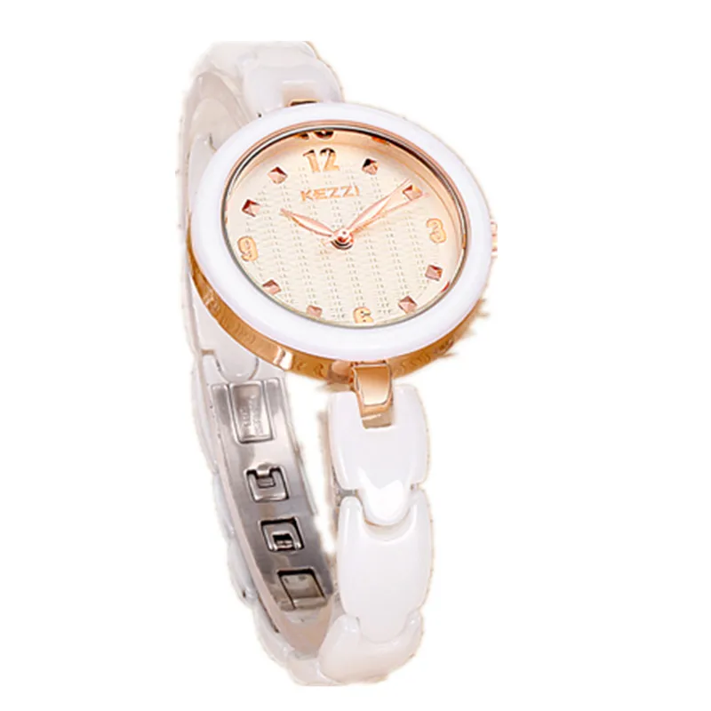 New Arrival K1234 100 Ceramic BrandKEZZI Ladies Wristwatch Crystal Stone Ceramic Watch Women free shipping