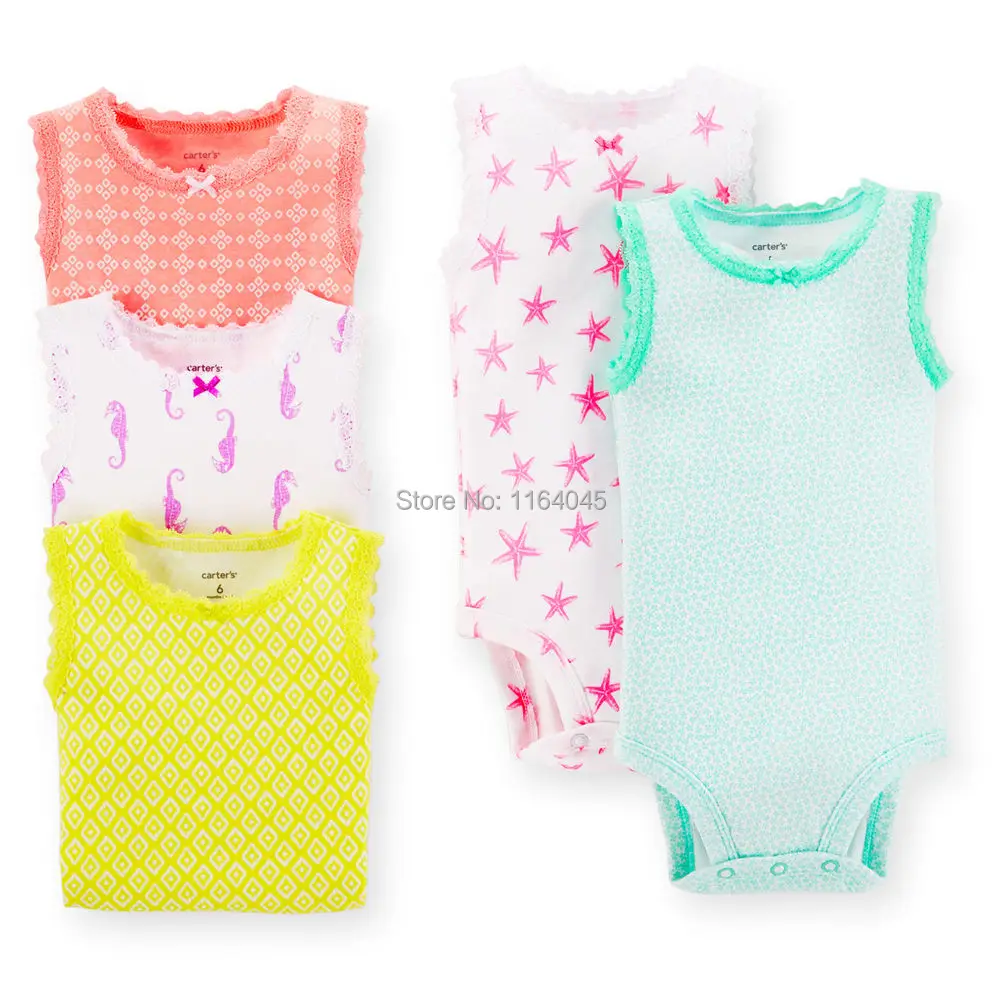 carters baby girl sleeveless bodysuits