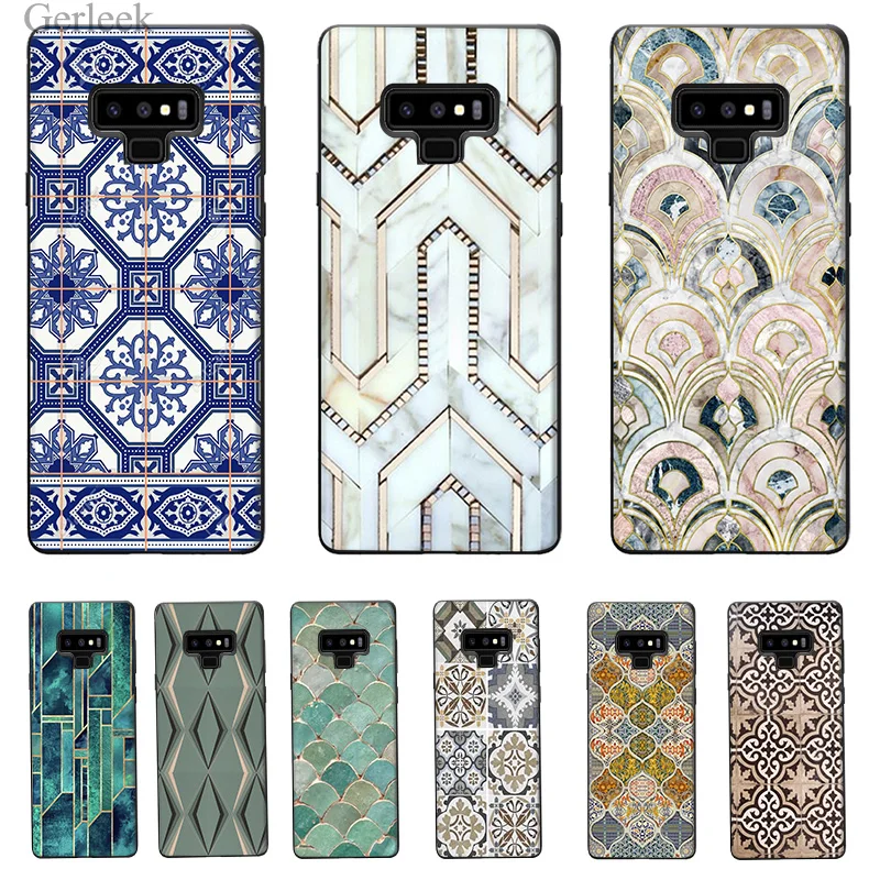 

Phone Case Morocco Art Deco Tile Map Diamond Scales For Galaxy A5 A6 Plus 2017 A8 2018 Note 8 9 Cover