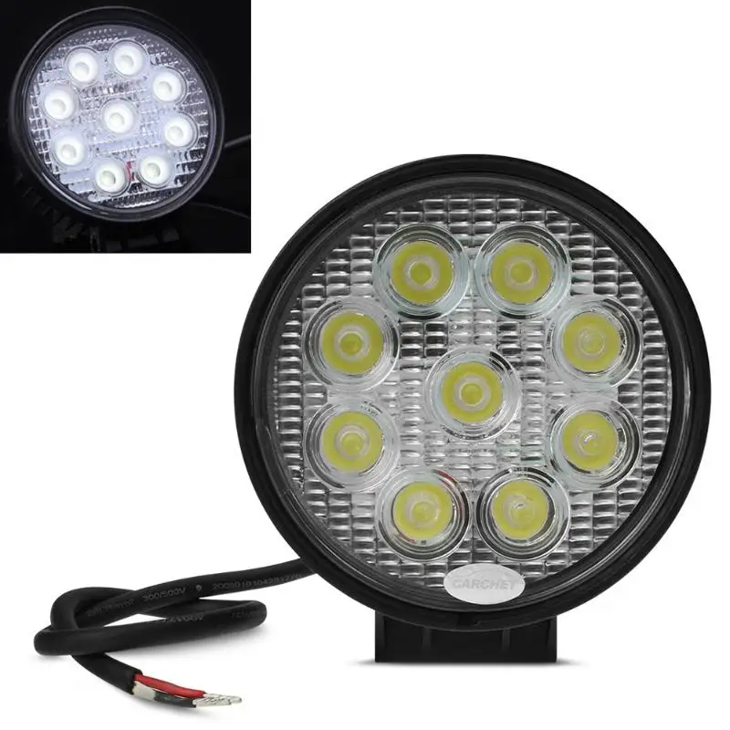CARCHET Car Truck Fog Lights Round 9 White 6000K LEDs High Power Fog
