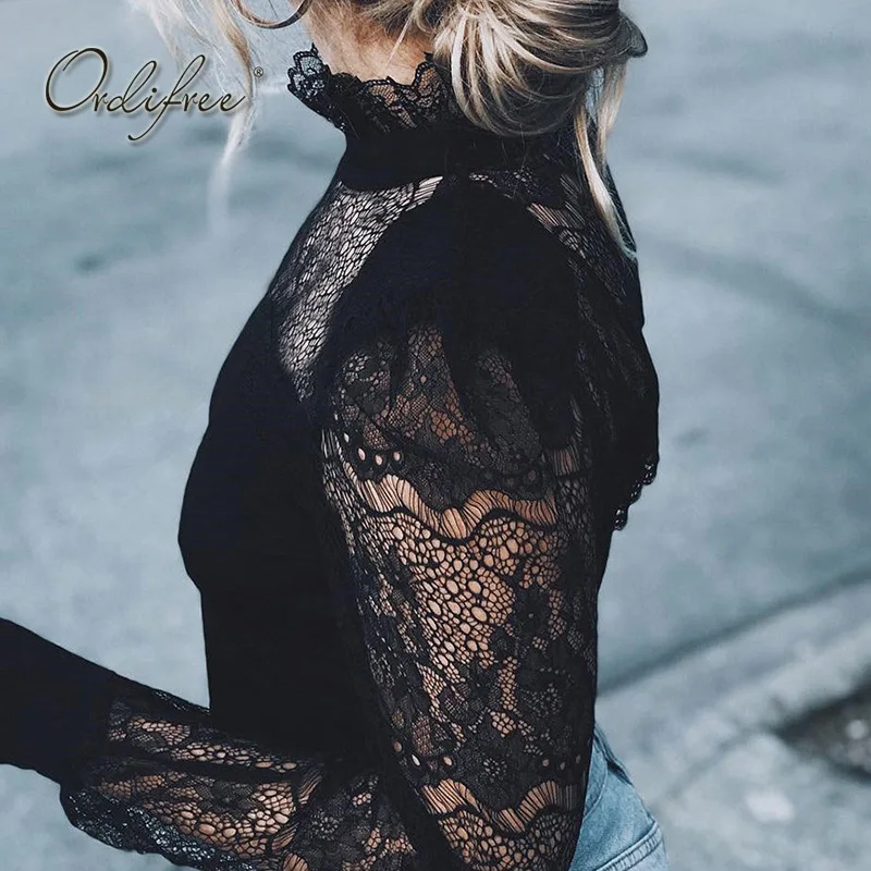 black lace dress shirt