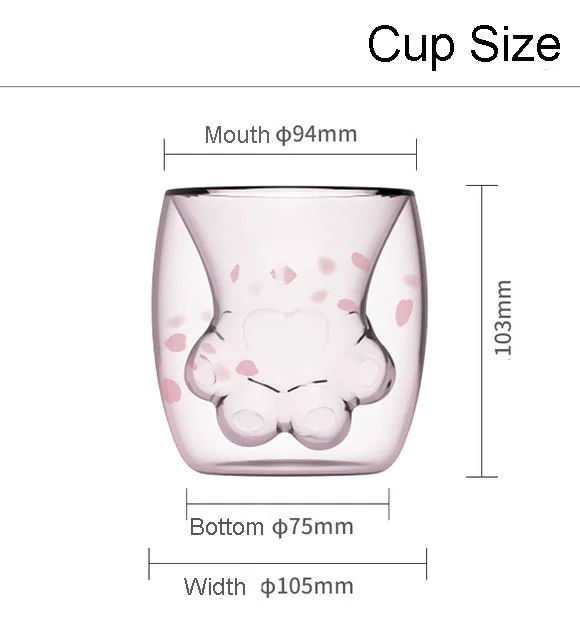 Новая горячая кошачья коготь чашка двухслойная молочная чашка кофейная чашка стеклянная чашка для воды